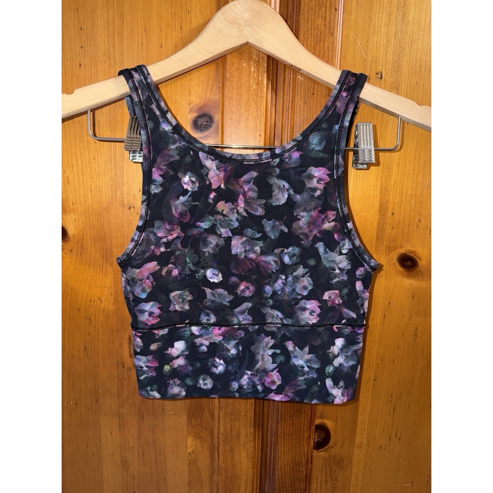 Lululemon Power Pivot Everlux Tank Top Crop Women's 4 Multicolored Floral Shirt
